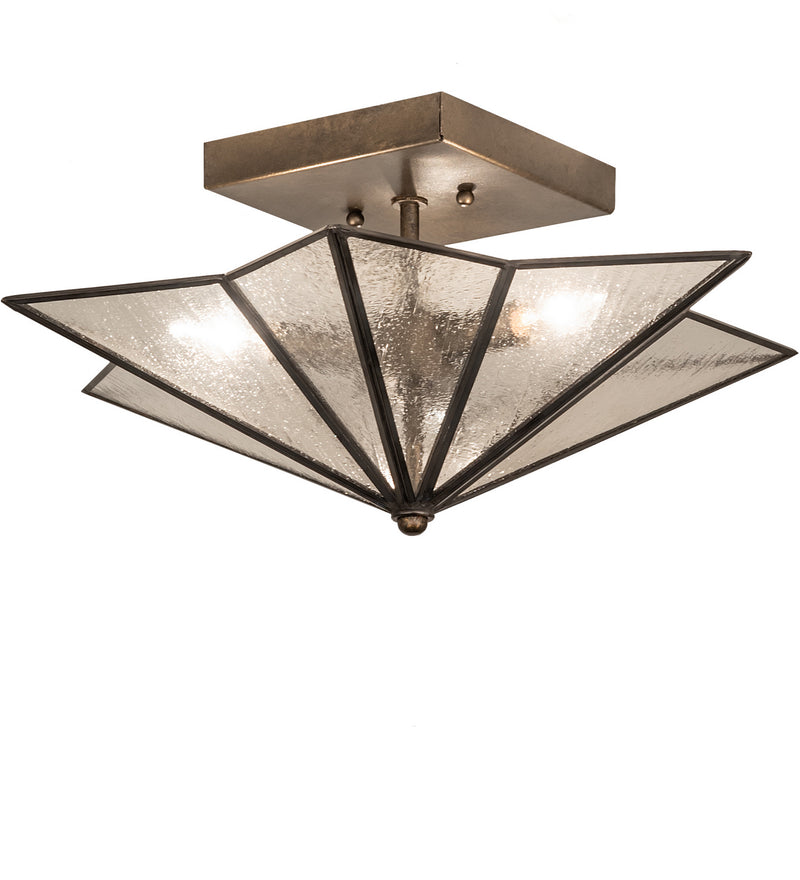Meyda Tiffany 242585 Two Light Semi-Flushmount, Hand Rubbed Iron