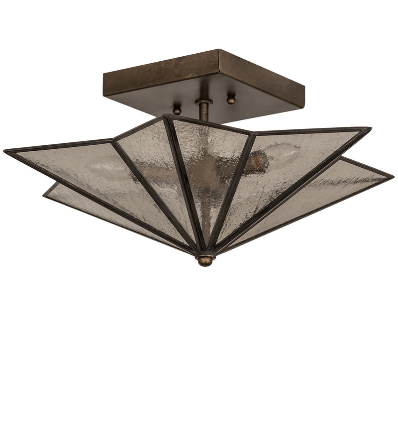 Meyda Tiffany 242585 Two Light Semi-Flushmount, Hand Rubbed Iron