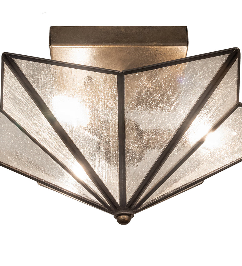 Meyda Tiffany 242585 Two Light Semi-Flushmount, Hand Rubbed Iron