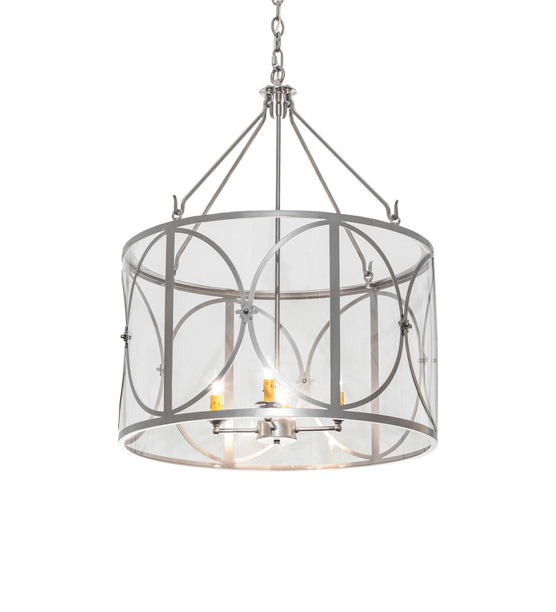 Meyda Tiffany 242644 Four Light Pendant, Nickel Powdercoat