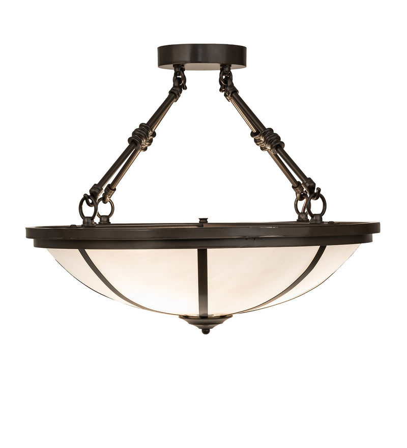 Meyda Tiffany 243033 Three Light Semi-Flushmount, Bronze