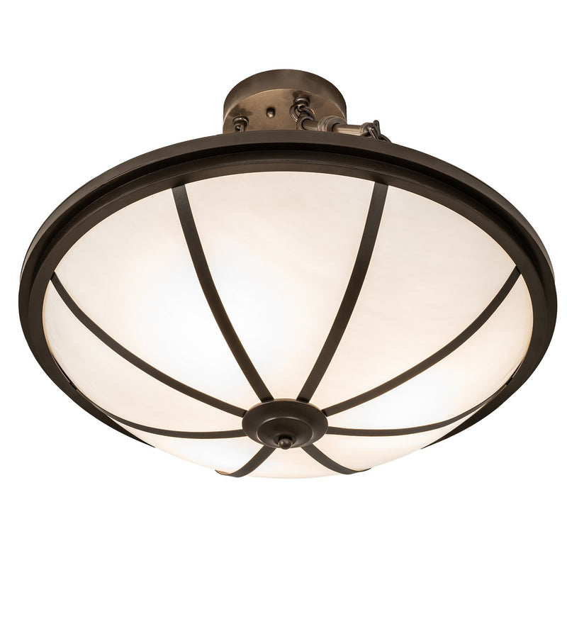 Meyda Tiffany 243033 Three Light Semi-Flushmount, Bronze