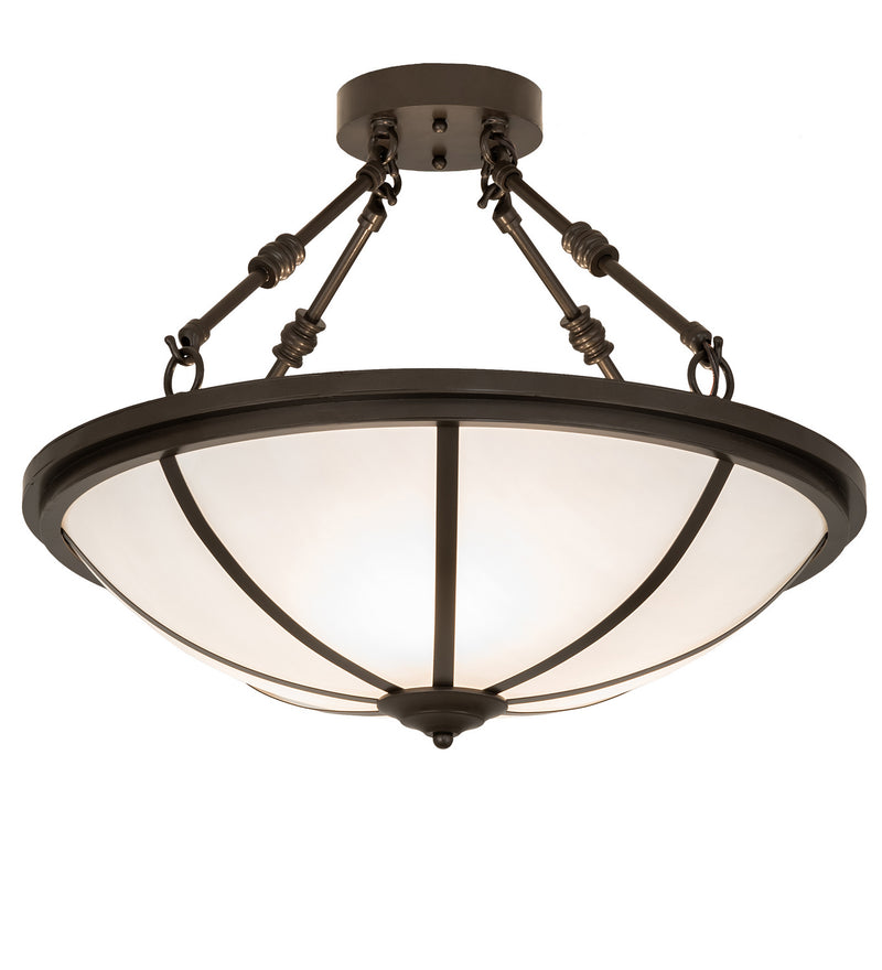 Meyda Tiffany 243033 Three Light Semi-Flushmount, Bronze