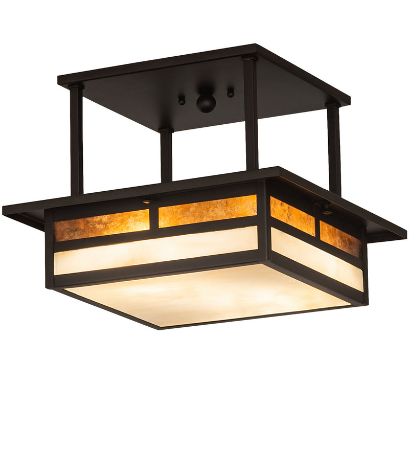 Meyda Tiffany 243048 Two Light Flushmount, Oil Rubbed Bronze