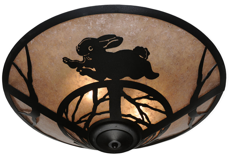 Meyda Tiffany 243185 Three Light Flush Mount, Textured Black