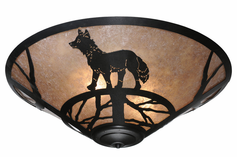 Meyda Tiffany 243189 Three Light Flush Mount, Textured Black