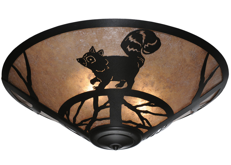 Meyda Tiffany 243215 Three Light Flush Mount, Textured Black