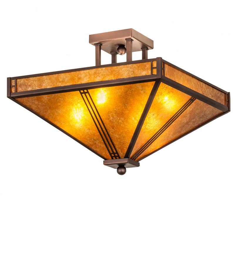 Meyda Tiffany 243280 Four Light Flushmount, Mahogany Bronze