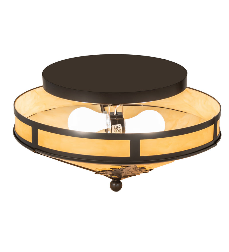 Meyda Tiffany 243294 Two Light Flushmount, Timeless Bronze
