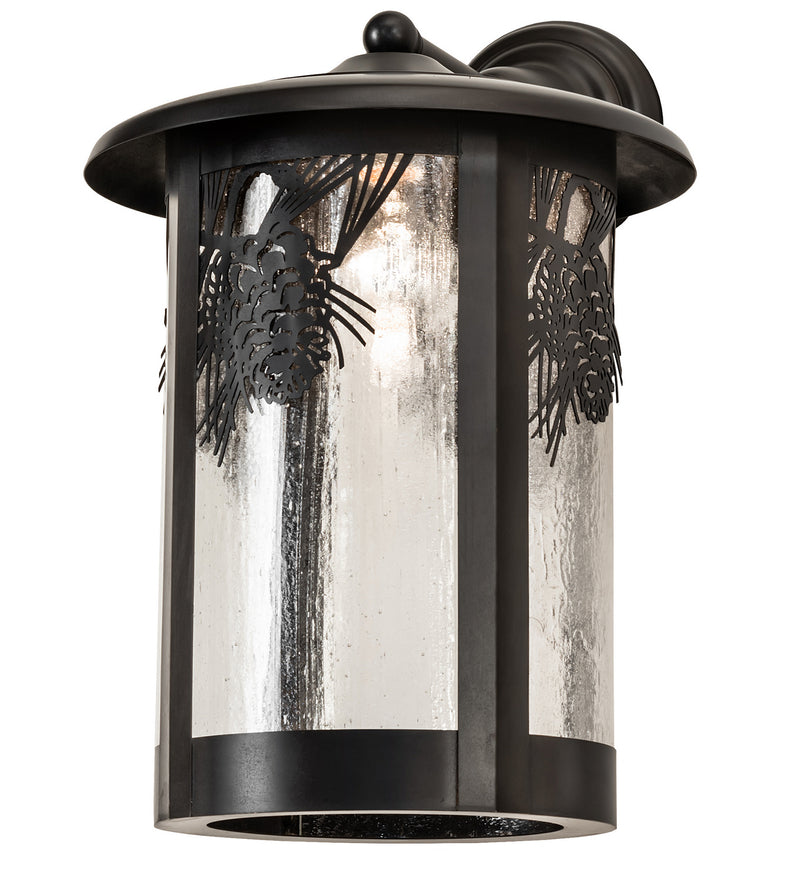 Meyda Tiffany 243346 One Light Wall Sconce, Craftsman Brown On Brass