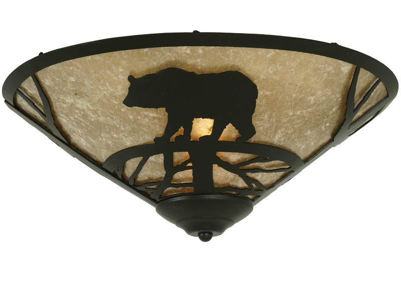 Meyda Tiffany 243401 Two Light Flushmount, Textured Black