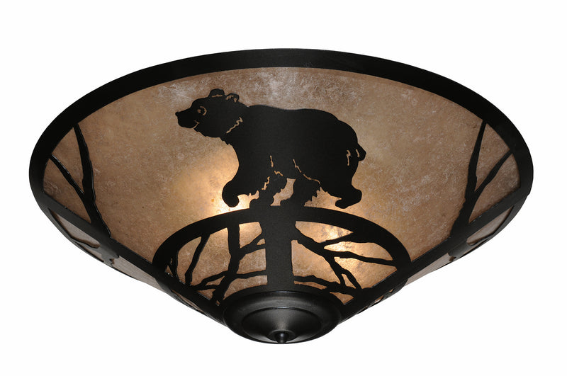Meyda Tiffany 243441 Three Light Flush Mount, Textured Black