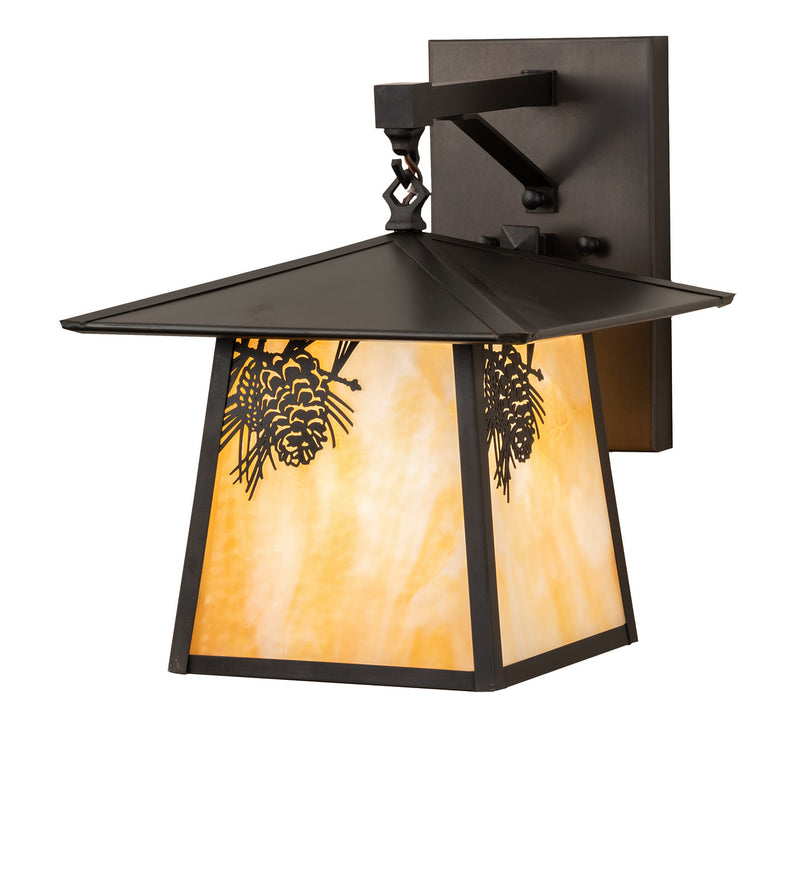 Meyda Tiffany 243508 One Light Wall Sconce, Craftsman Brown