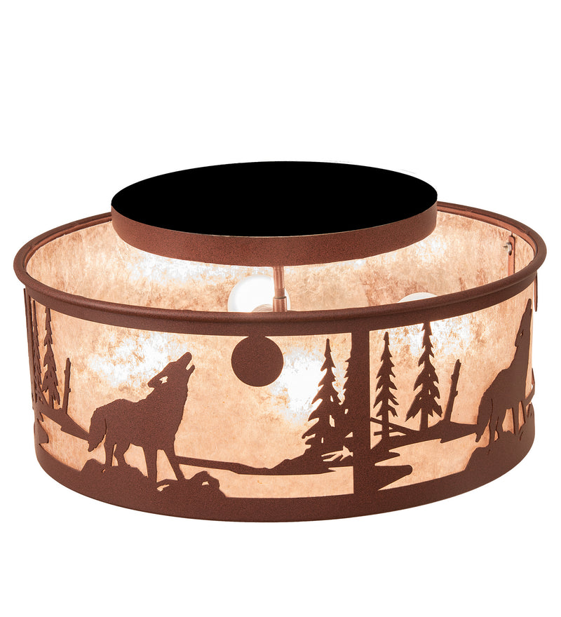Meyda Tiffany 243533 Four Light Flushmount, Rust