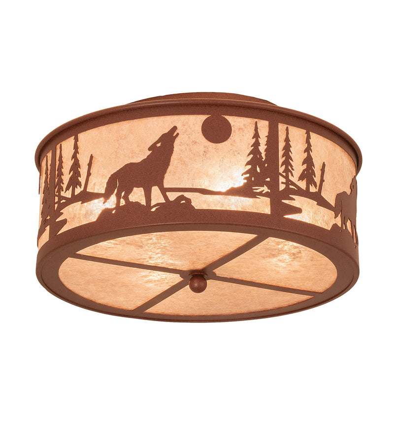 Meyda Tiffany 243533 Four Light Flushmount, Rust