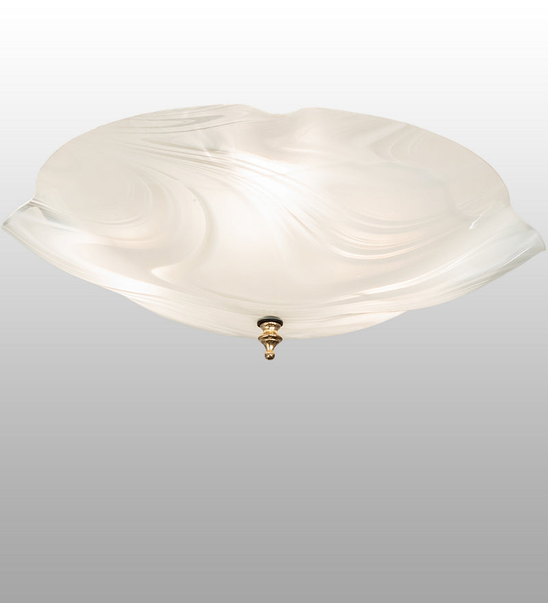 Meyda Tiffany 244011 Three Light Flushmount, Polished Brass
