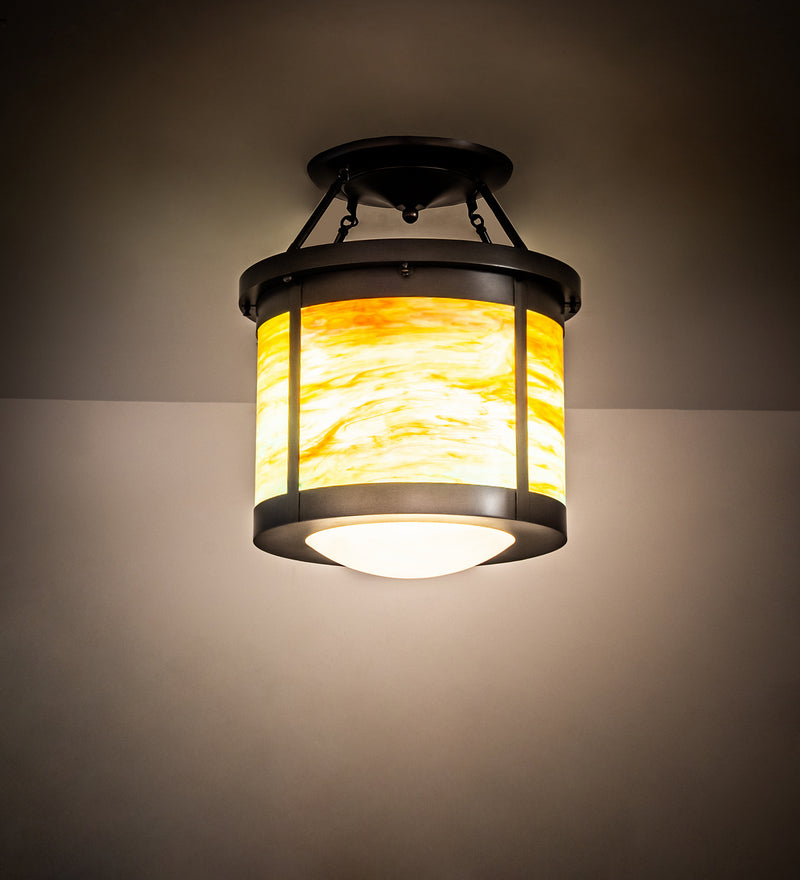 Meyda Tiffany 244014 Four Light Semi-Flushmount, Craftsman Brown