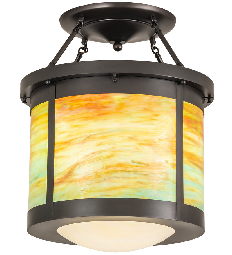 Meyda Tiffany 244014 Four Light Semi-Flushmount, Craftsman Brown