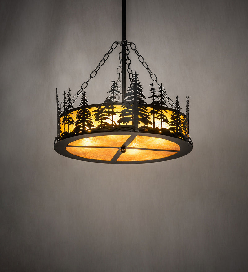 Meyda Tiffany 244109 Four Light Pendant, Textured Black