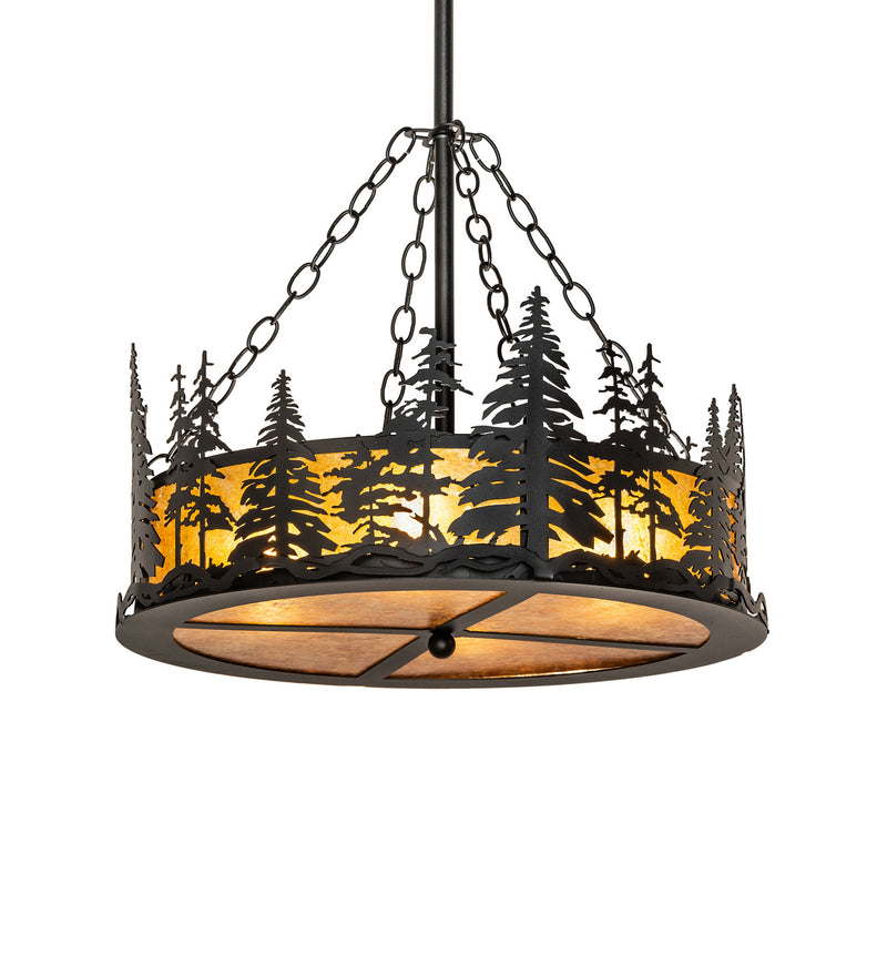 Meyda Tiffany 244109 Four Light Pendant, Textured Black