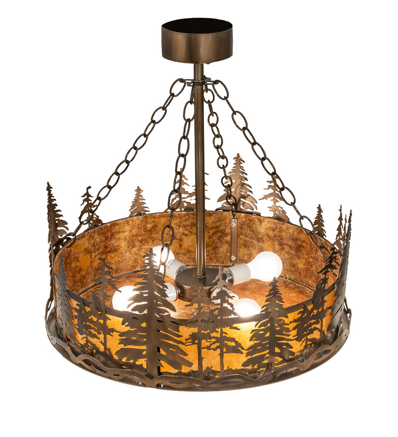 Meyda Tiffany 244121 Four Light Pendant, Antique Copper