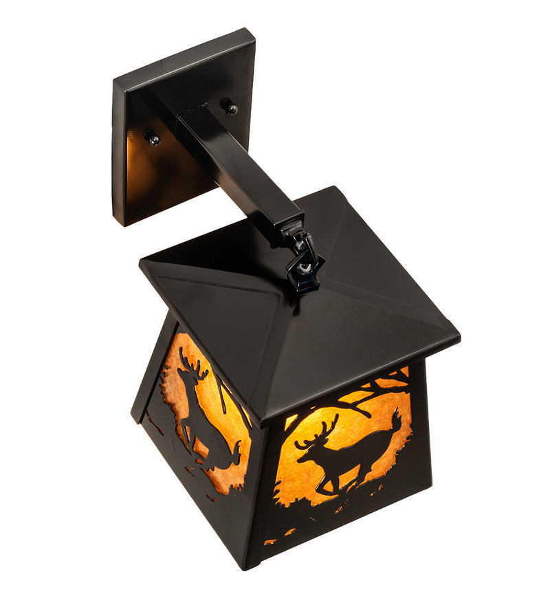 Meyda Tiffany 244127 One Light Wall Sconce, Mirror Black