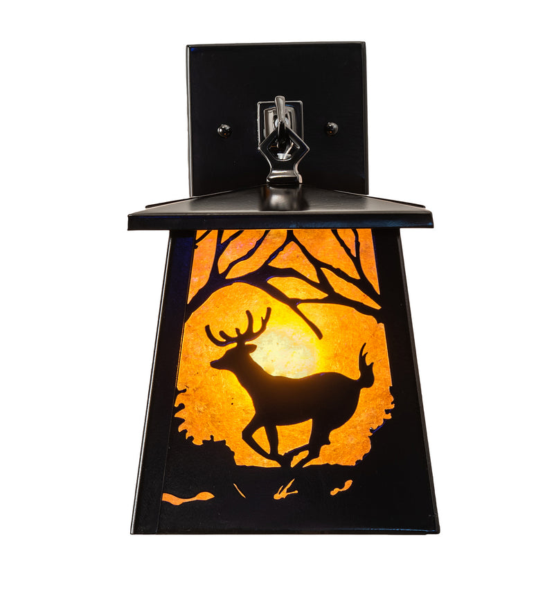 Meyda Tiffany 244127 One Light Wall Sconce, Mirror Black