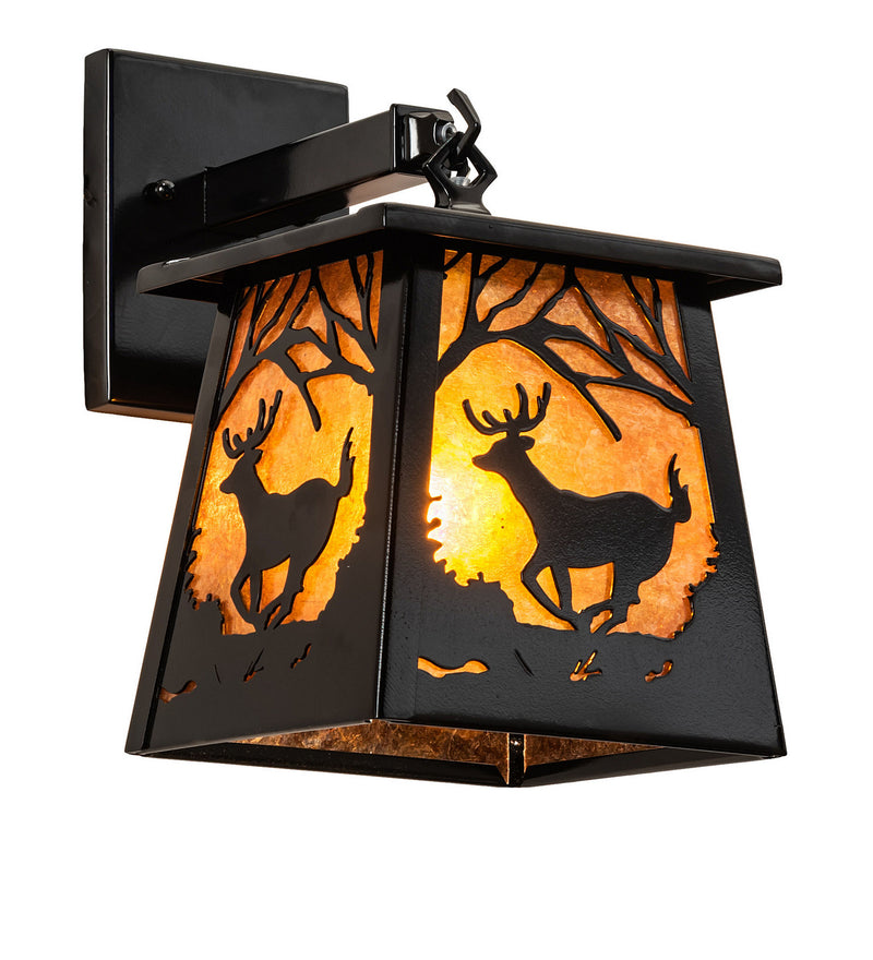 Meyda Tiffany 244127 One Light Wall Sconce, Mirror Black