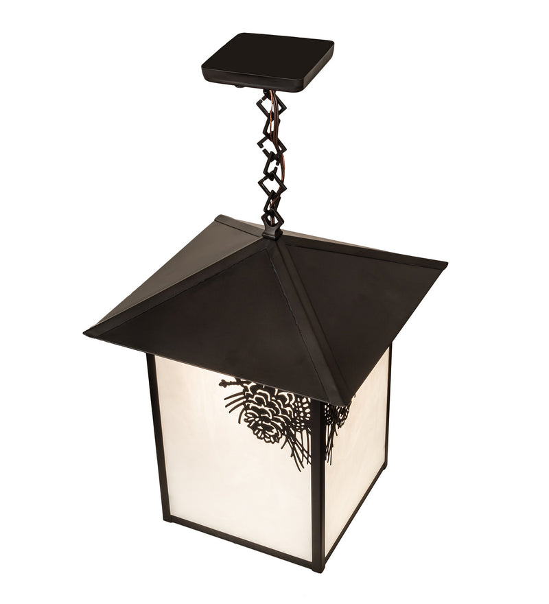 Meyda Tiffany 244161 One Light Pendant, Craftsman Brown On Brass