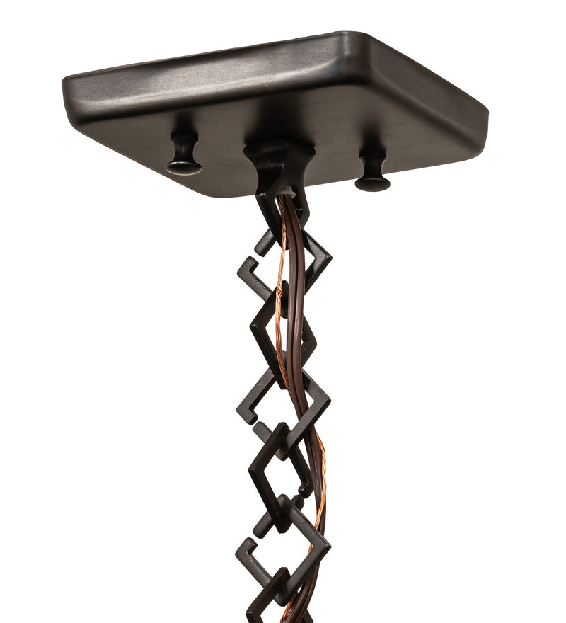 Meyda Tiffany 244161 One Light Pendant, Craftsman Brown On Brass