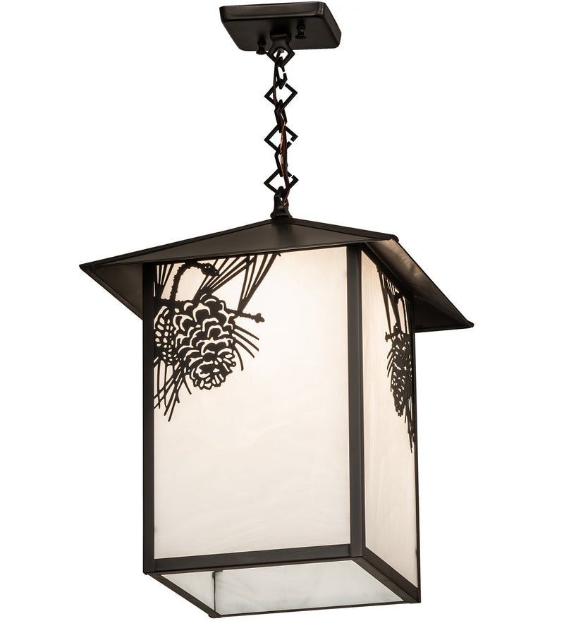 Meyda Tiffany 244161 One Light Pendant, Craftsman Brown On Brass
