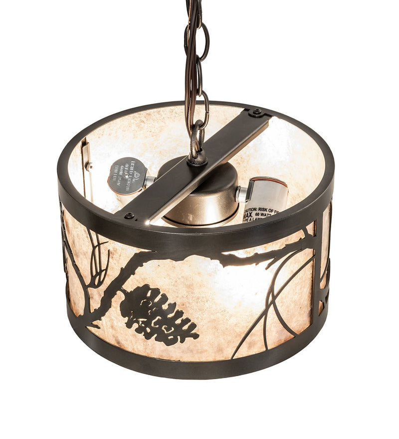 Meyda Tiffany 244174 Three Light Pendant, Exterior Oil Rubbed Bronze