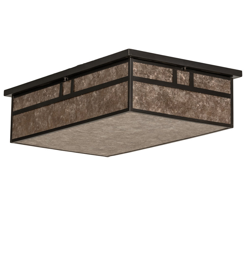 Meyda Tiffany 244260 Four Light Flushmount, Craftsman Brown