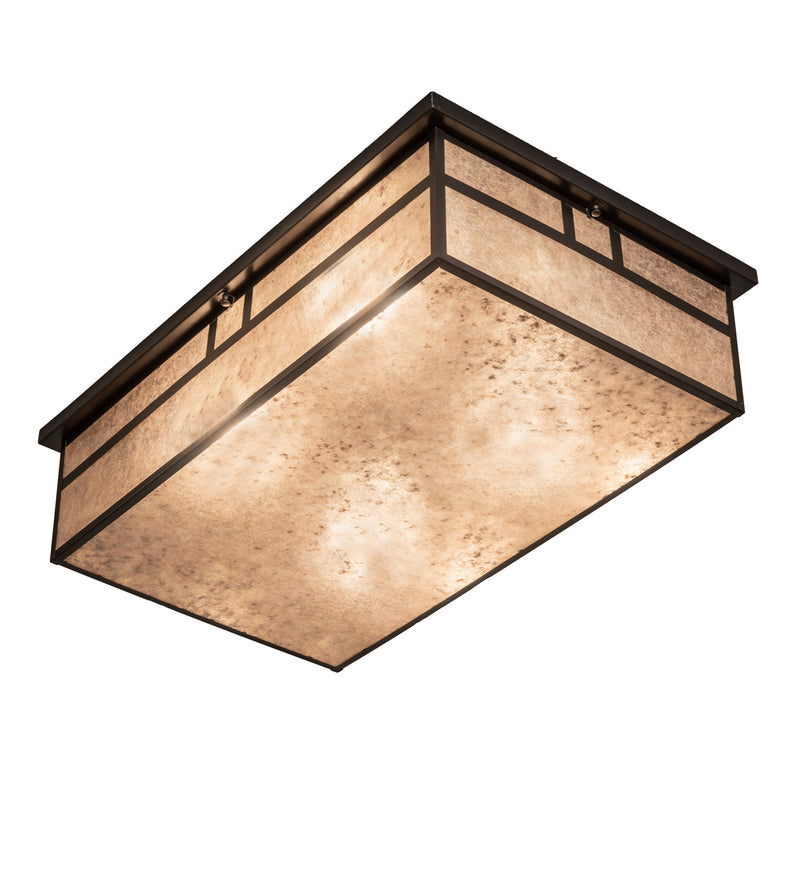 Meyda Tiffany 244260 Four Light Flushmount, Craftsman Brown