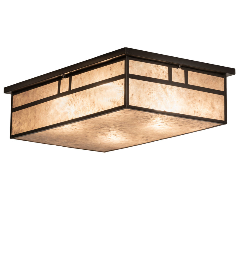 Meyda Tiffany 244260 Four Light Flushmount, Craftsman Brown