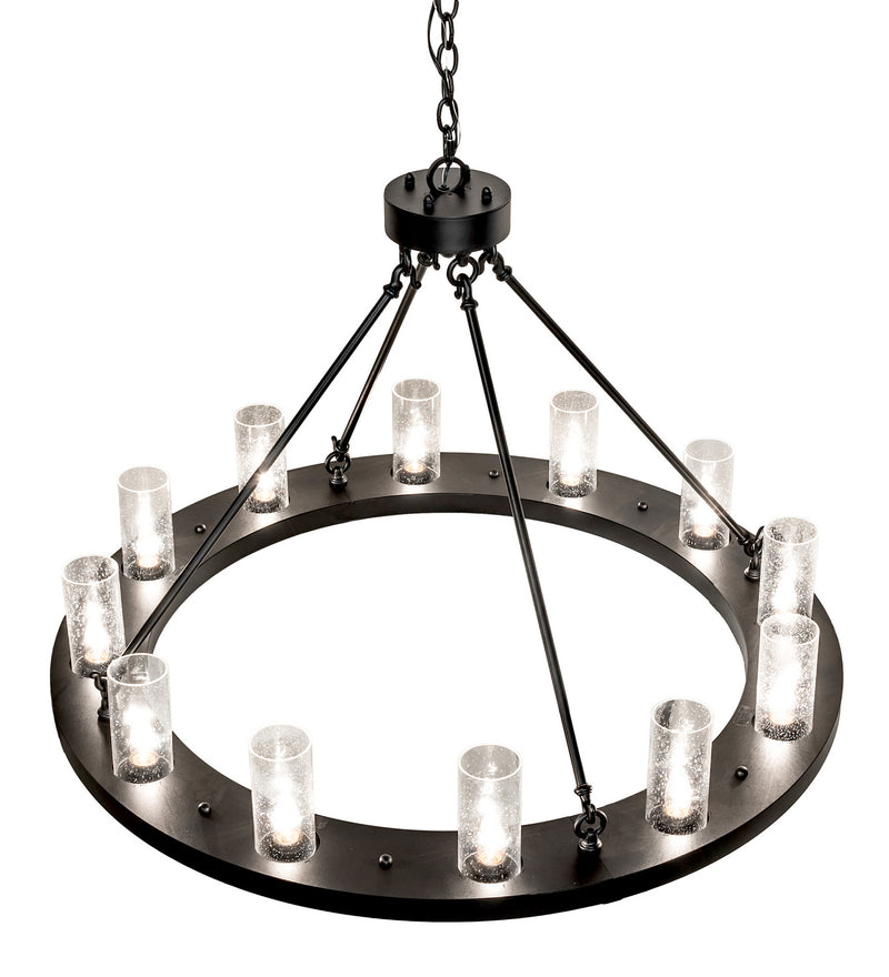 Meyda Tiffany 244280 12 Light Chandelier, Textured Black