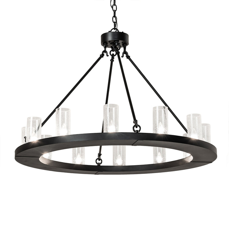 Meyda Tiffany 244280 12 Light Chandelier, Textured Black