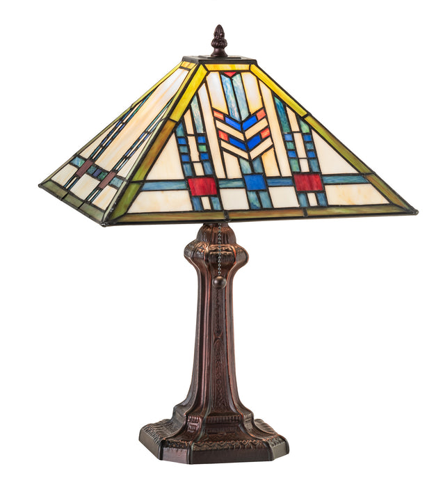Meyda Tiffany 244281 One Light Table Lamp, Mahogany Bronze