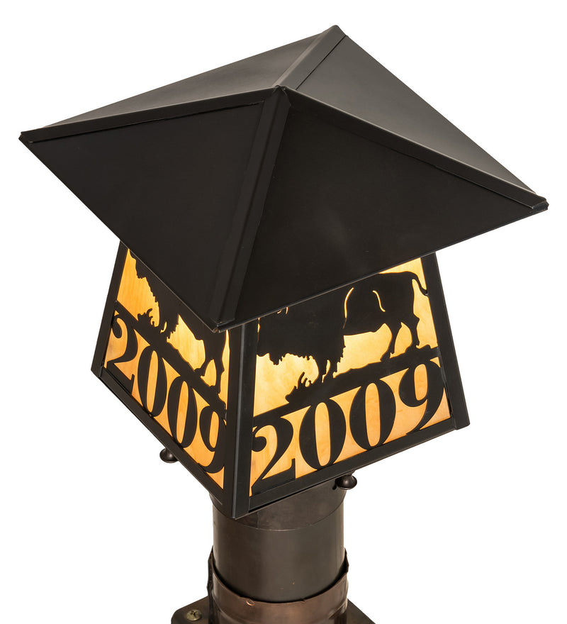 Meyda Tiffany 244369 One Light Post Mount, Craftsman Brown
