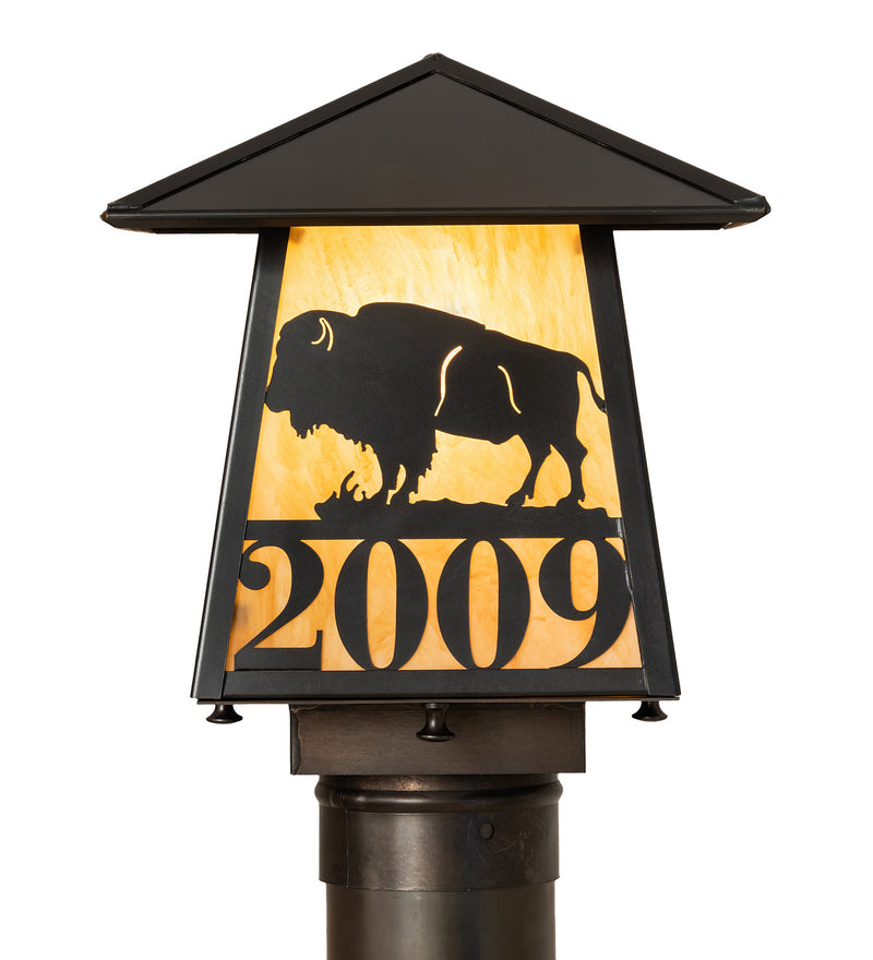 Meyda Tiffany 244369 One Light Post Mount, Craftsman Brown