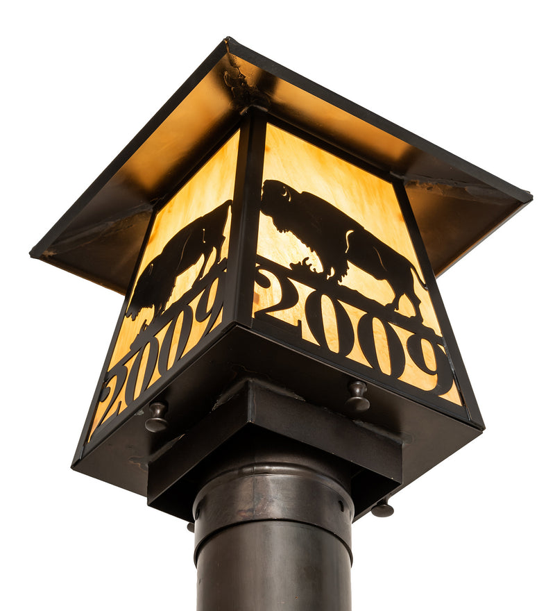 Meyda Tiffany 244369 One Light Post Mount, Craftsman Brown