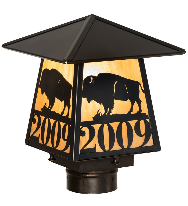 Meyda Tiffany 244369 One Light Post Mount, Craftsman Brown