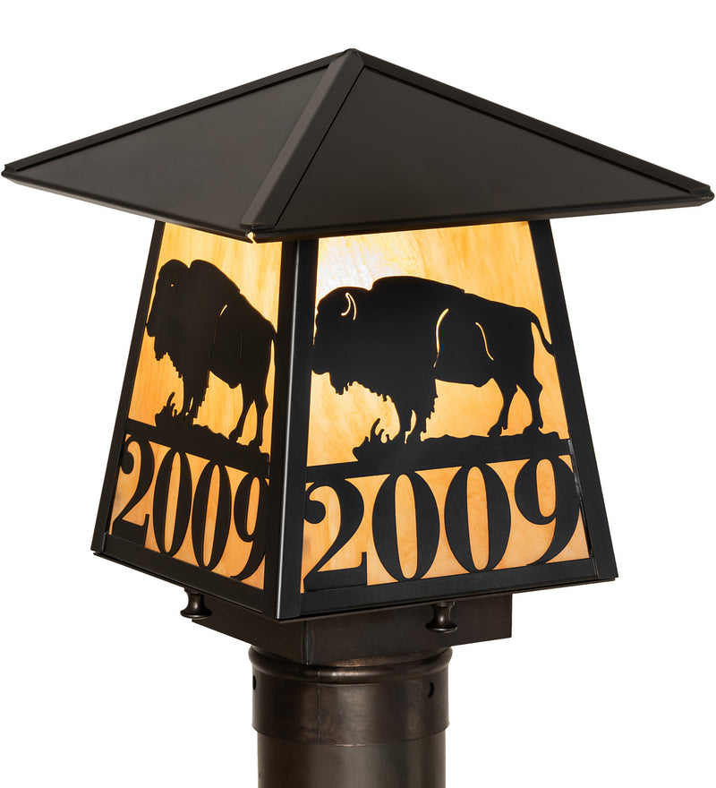 Meyda Tiffany 244369 One Light Post Mount, Craftsman Brown