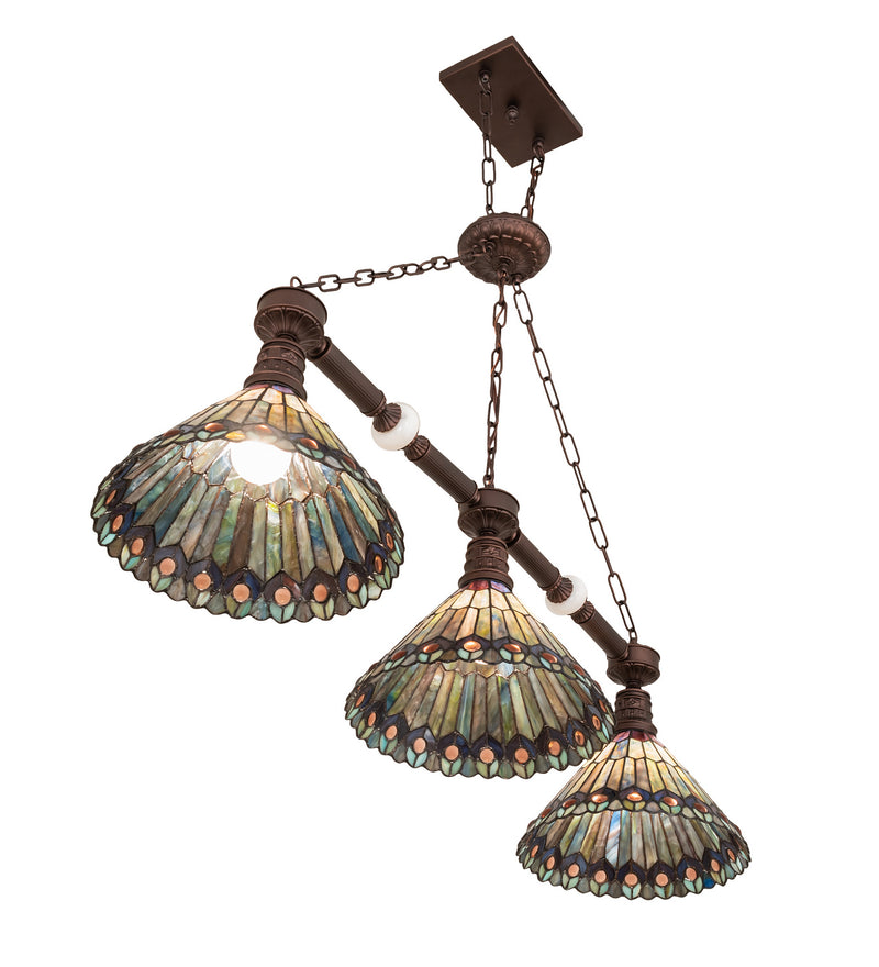 Meyda Tiffany 244382 Three Light Island Pendant, Mahogany Bronze