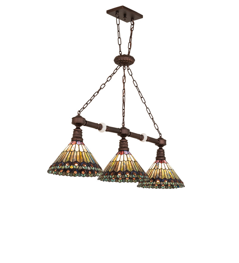 Meyda Tiffany 244382 Three Light Island Pendant, Mahogany Bronze