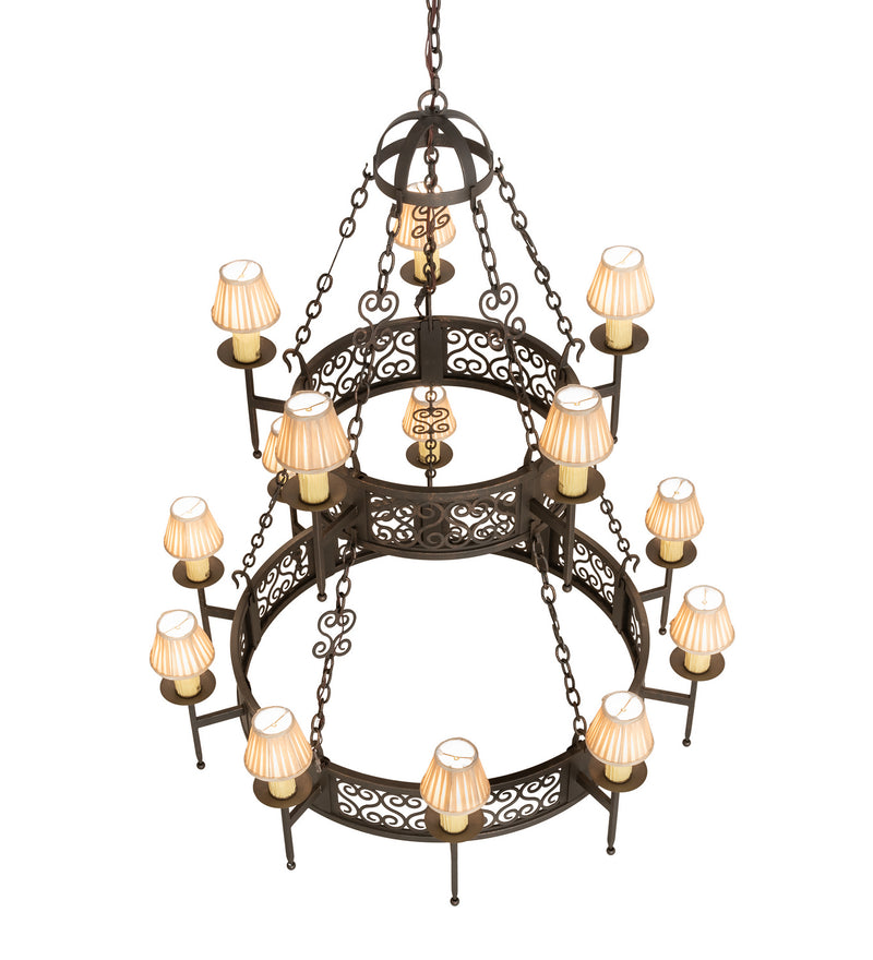 Meyda Tiffany 244797 15 Light Chandelier, Gilded Tobacco