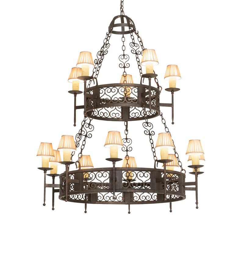 Meyda Tiffany 244797 15 Light Chandelier, Gilded Tobacco