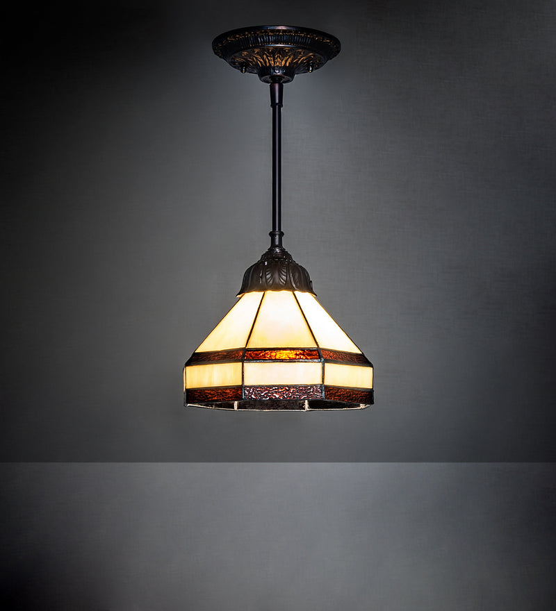 Meyda Tiffany 244869 One Light Pendant, Mahogany Bronze