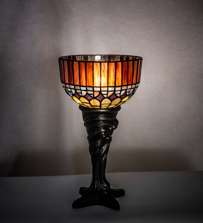 Meyda Tiffany 244895 One Light Mini Lamp, Mahogany Bronze