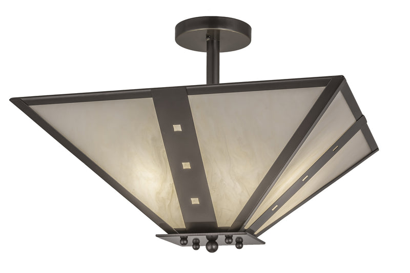 Meyda Tiffany 245112 Four Light Semi-Flushmount, Bronze Metallic
